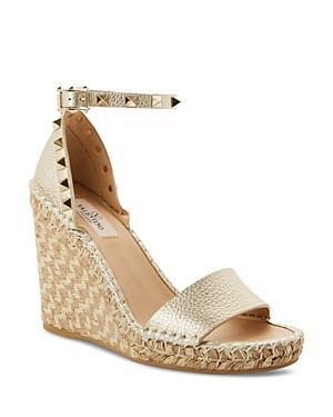 Valentino Garavani Womens Pyramid Studded Espadrille Wedge Heel Sandals Product Image