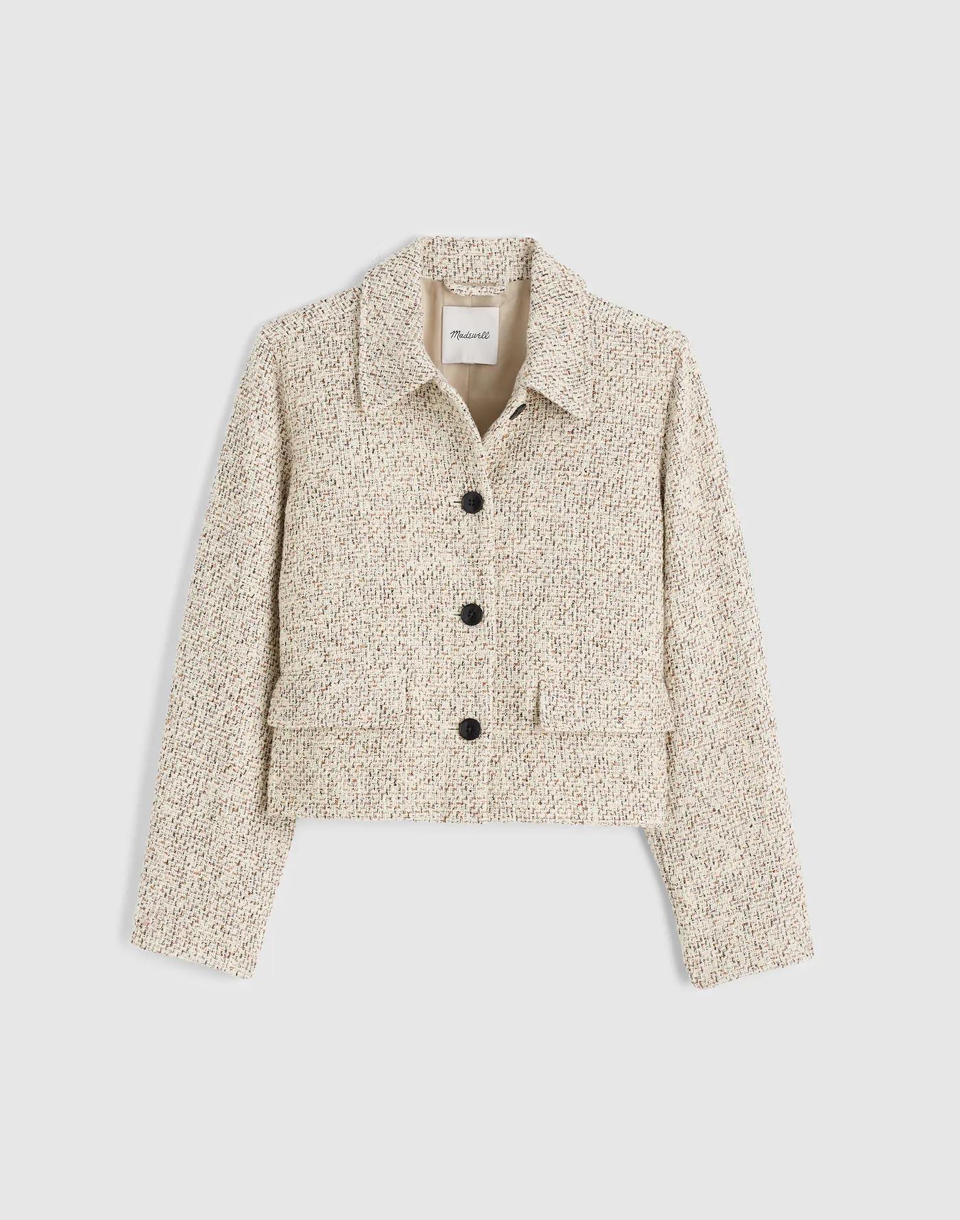 Button-Front Jacket in Bouclé Product Image