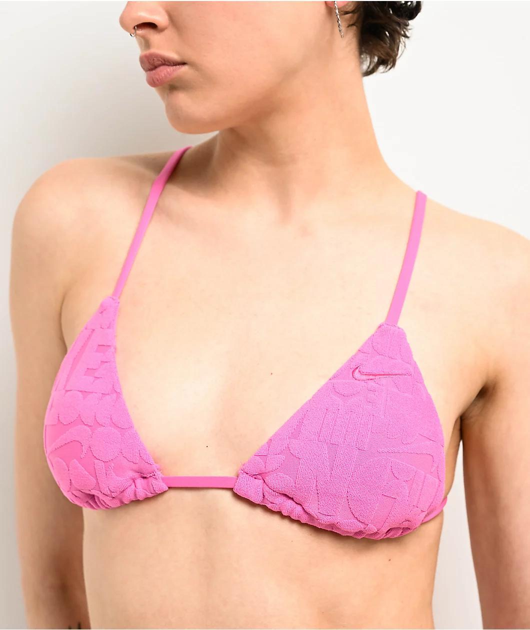 Nike Retro Flow Tie String Pink Triangle Bikini Top Product Image