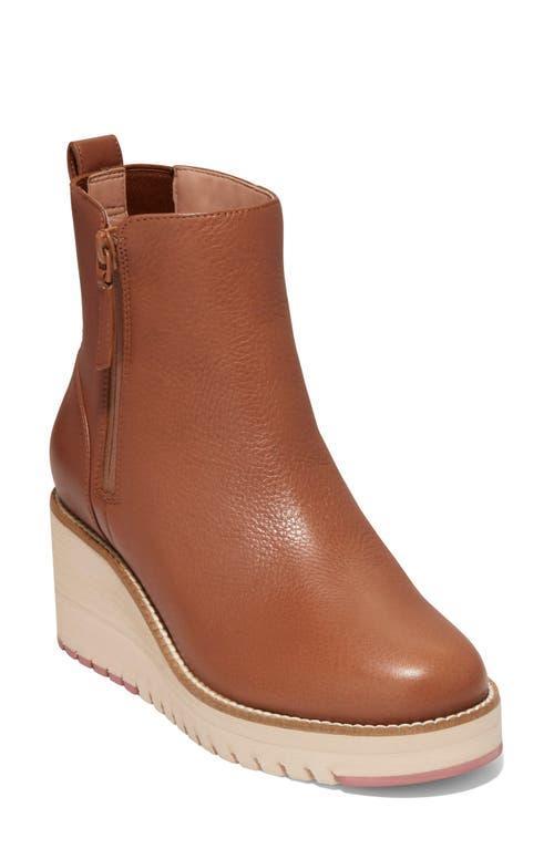 Womens ZEROGRAND City 50MM Leather Wedge Ankle Boots Product Image