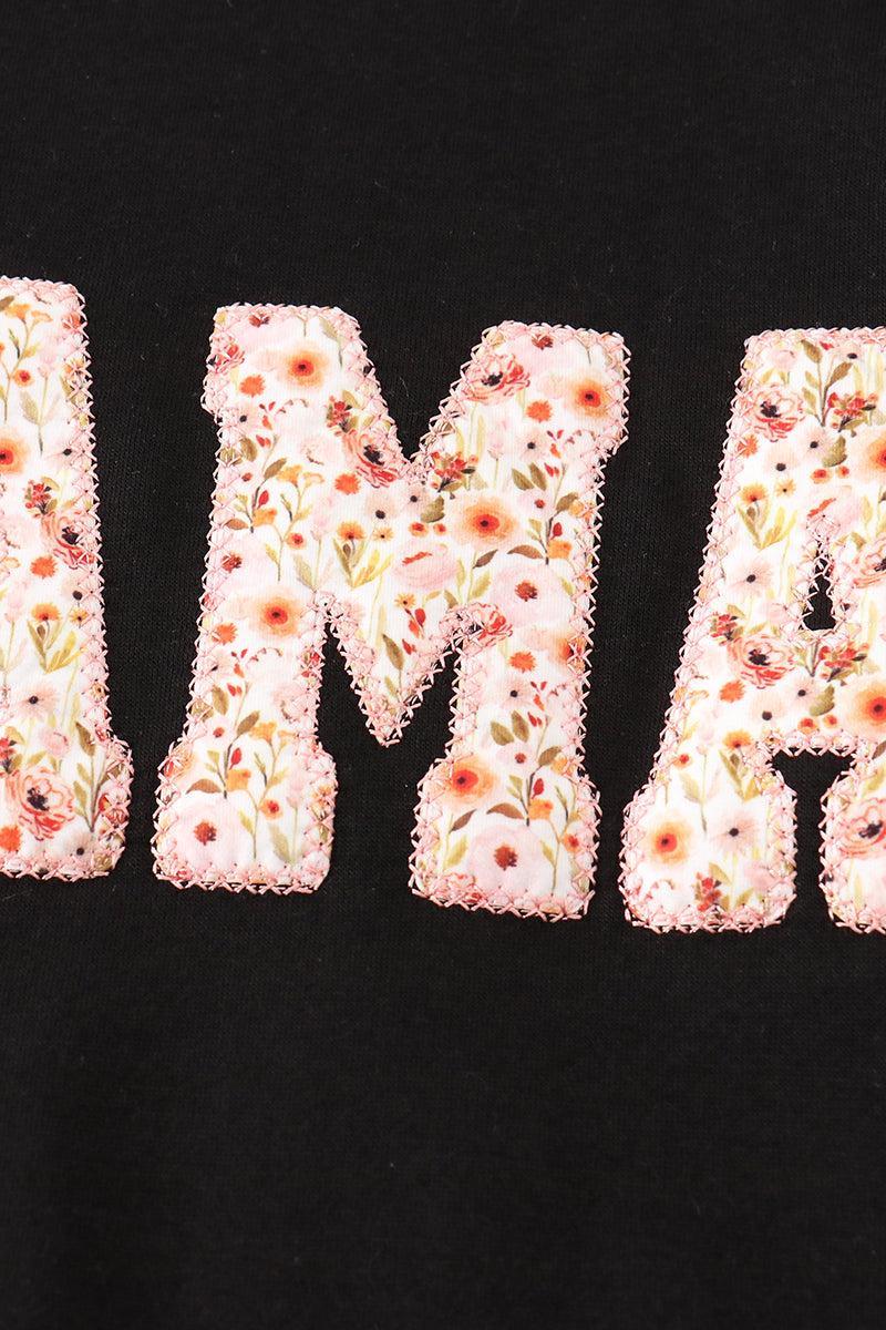 Black MAMA applique women sweatshirt Product Image