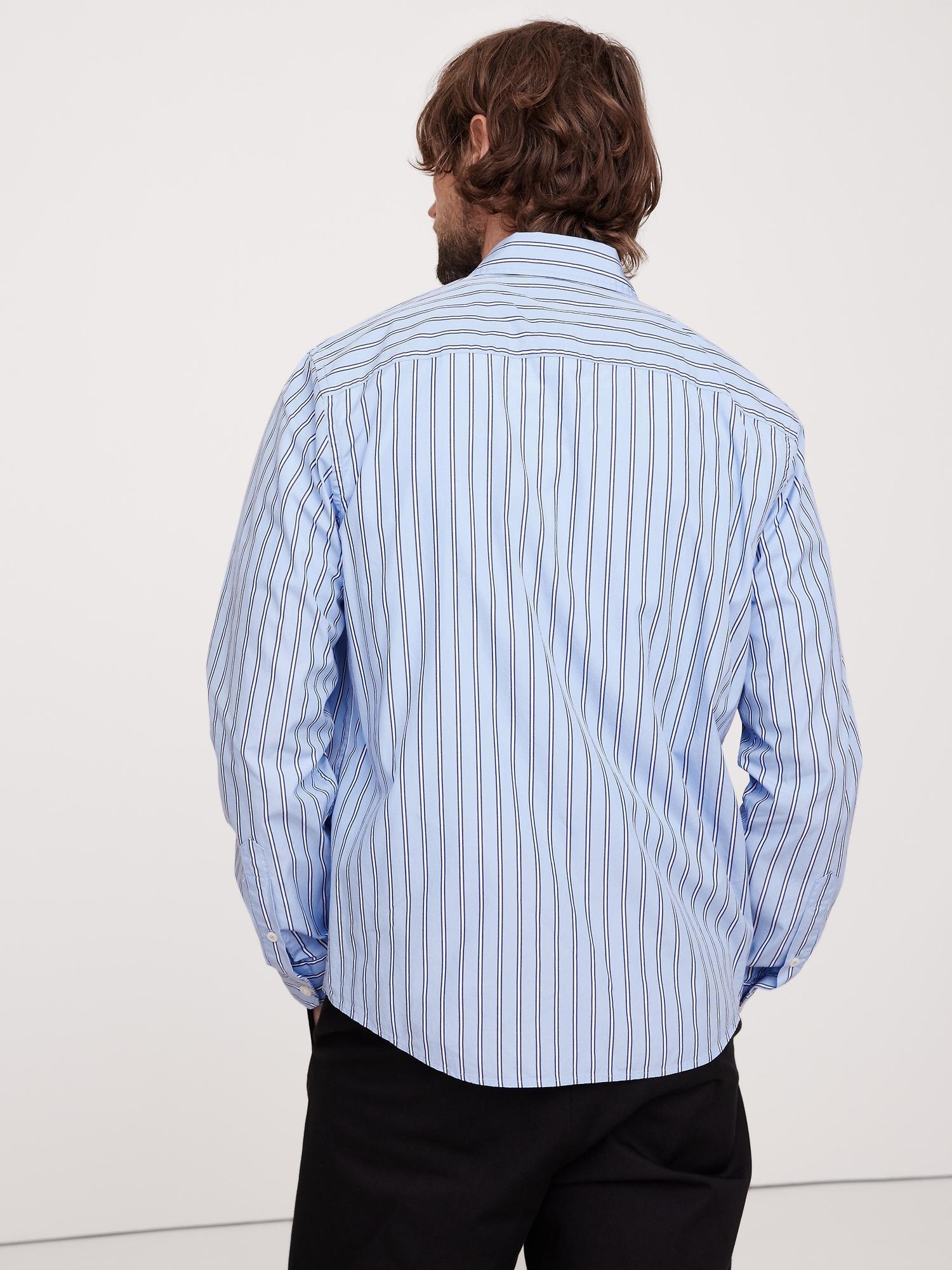 Standard-Fit Washed Cotton Poplin Shirt Product Image