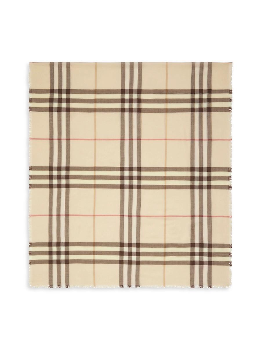 Womens Giant Check Wool Scarf Product Image