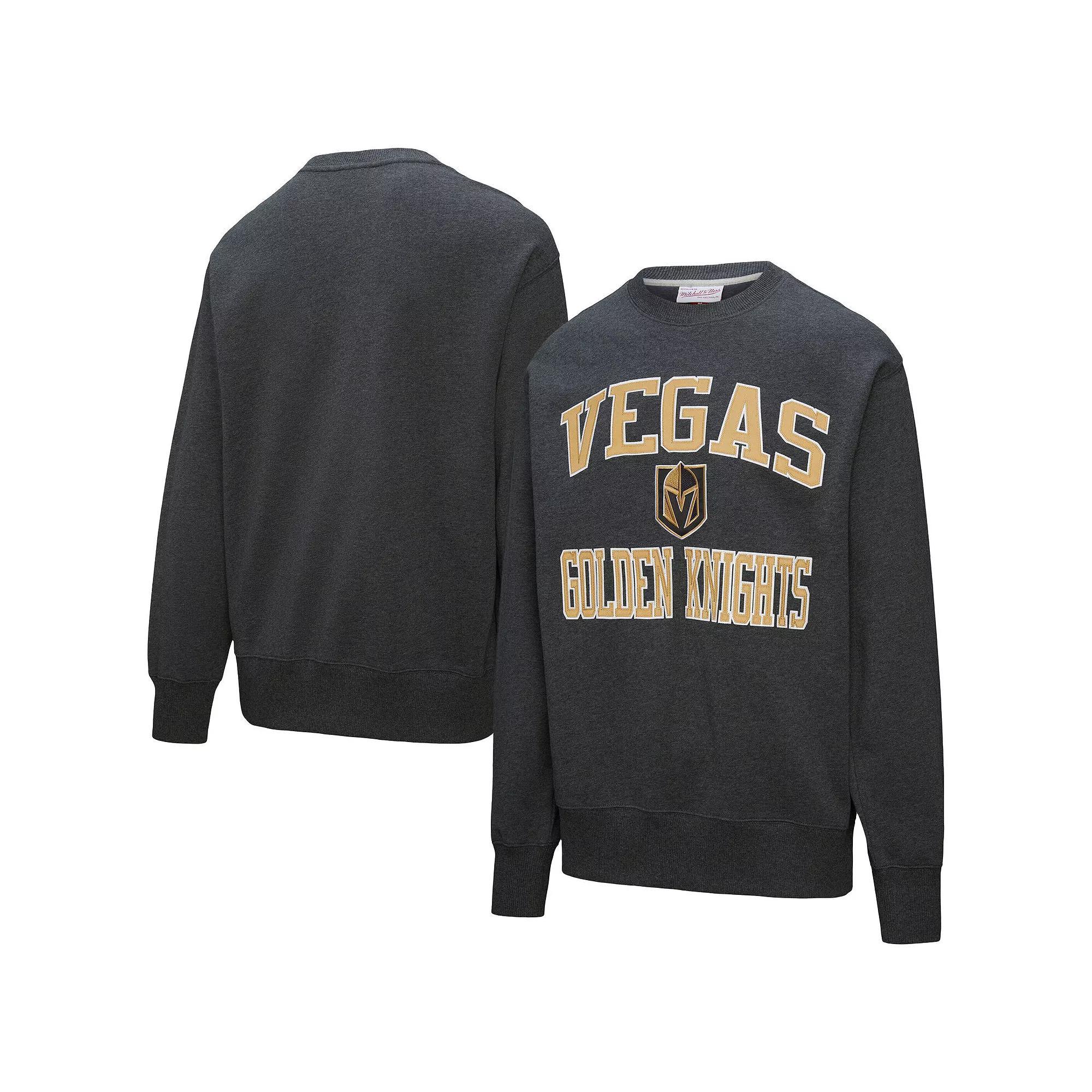Men's Mitchell & Ness Black Vegas Golden Knights Playoff Win Fleece Pullover Sweatshirt,  Product Image