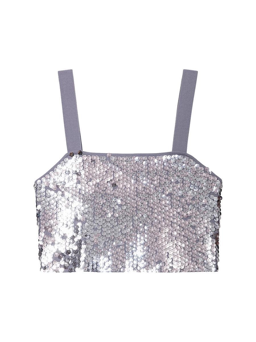 Womens Sequinned Knit Top Product Image