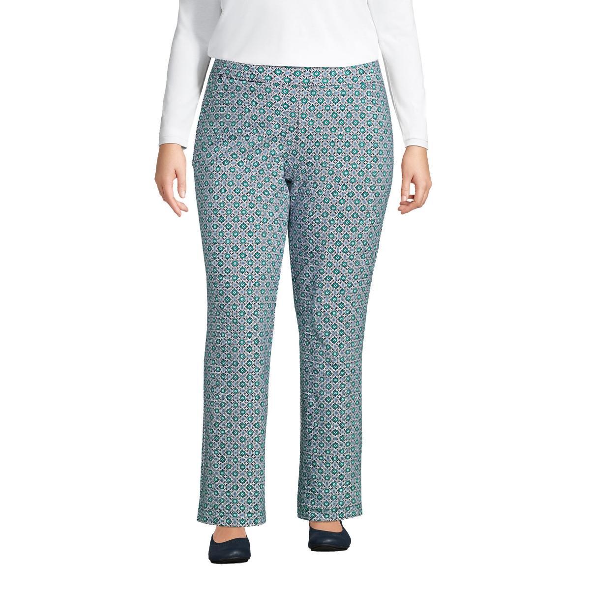 Plus Size Lands End Starfish Pull-On Straight-Leg Pants, Womens Green Moss Product Image