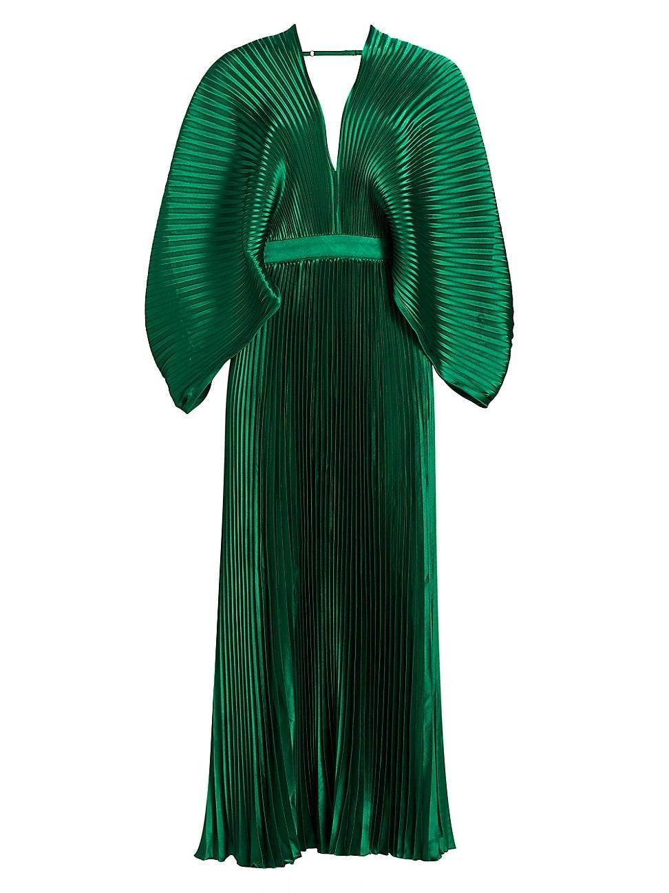 Womens Versaille Pleated Satin Gown Product Image