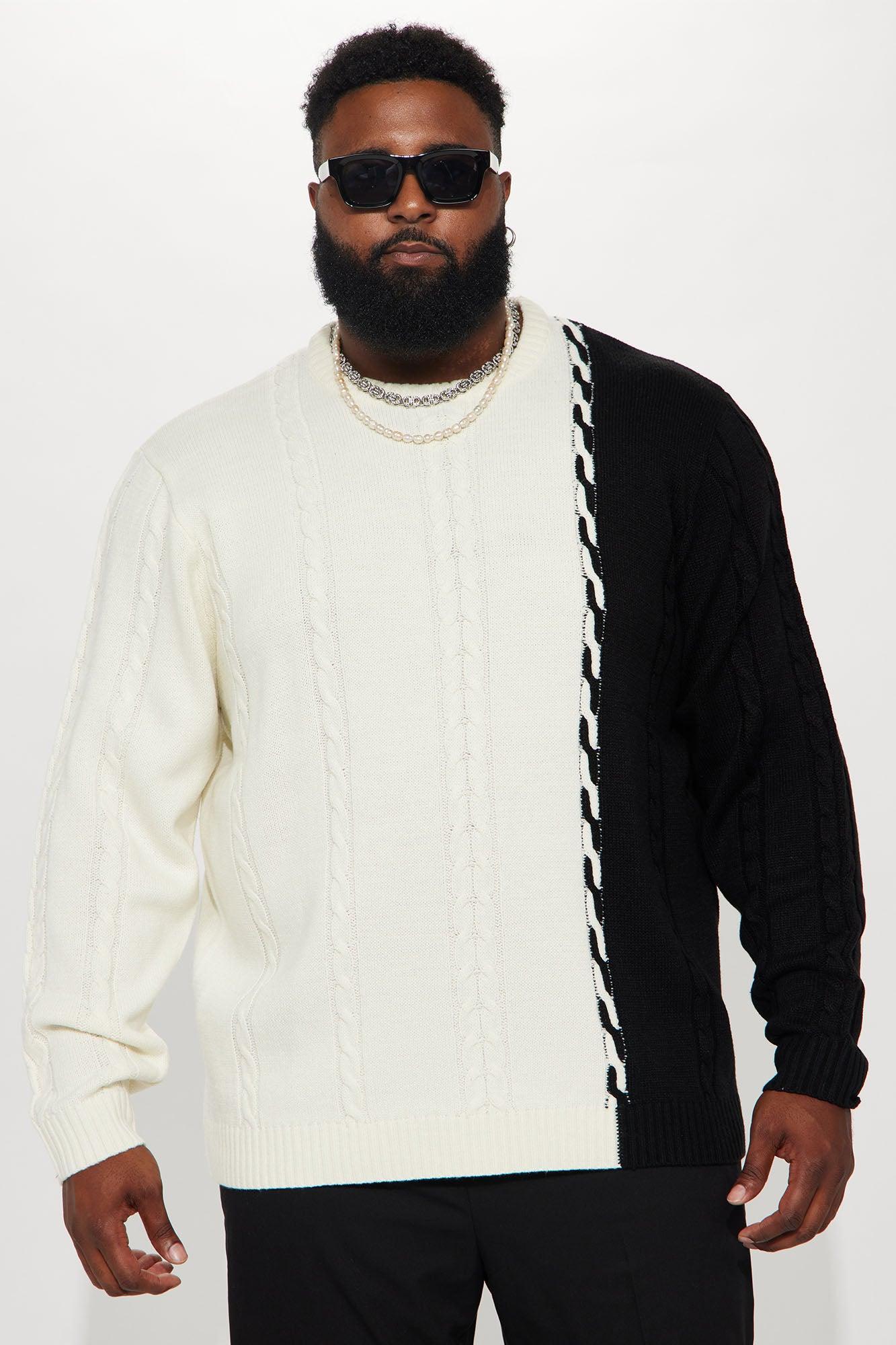 Cody Cable Knit Sweater - White/combo Product Image