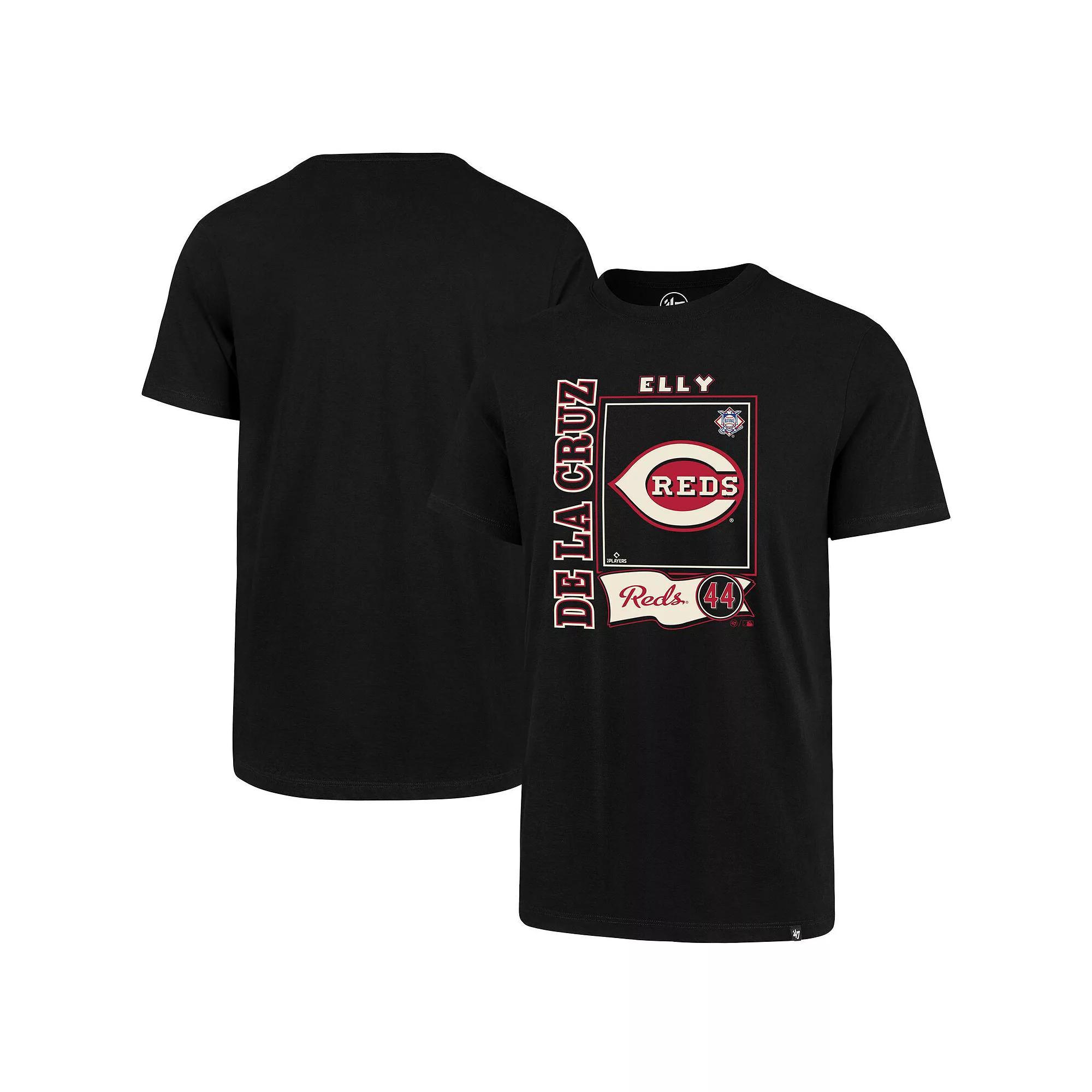 Men's '47 Elly De La Cruz Black Cincinnati Reds Graphic T-Shirt, Size: Large, Red Black Product Image