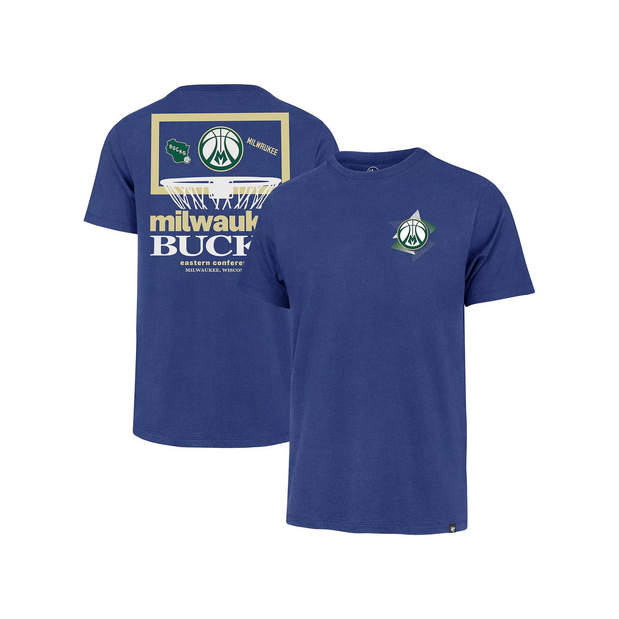 Men's '47  Royal Milwaukee Bucks City Edition Backboard T-Shirt, Size: 2XL, Blue Product Image