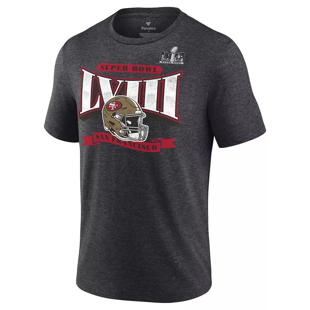Men's Nike San Francisco 49ers NFL 2023 Super Bowl Bound Triblend Tee, Size: Small, Gray Product Image