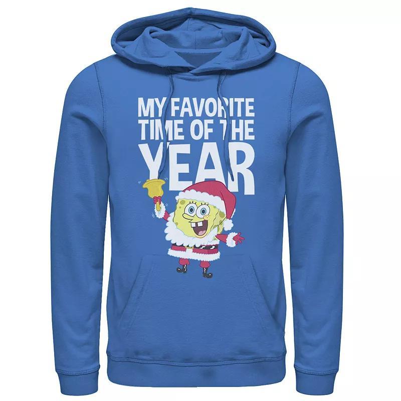 Men's Nickelodeon Spongebob Squarepants Santa Christmas Favorite Time Graphic Hoodie, Size: Large, Royal Product Image