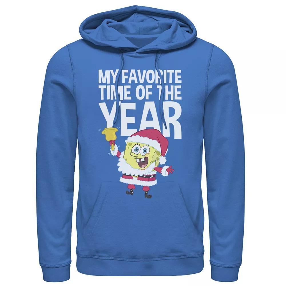 Men's Nickelodeon Spongebob Squarepants Santa Christmas Favorite Time Graphic Hoodie, Size: Large, Royal Product Image