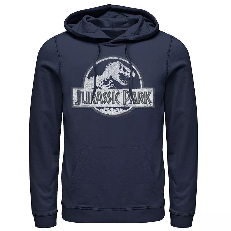 Men's Jurassic Park White Distressed Circle Logo Pullover Hoodie,  Product Image