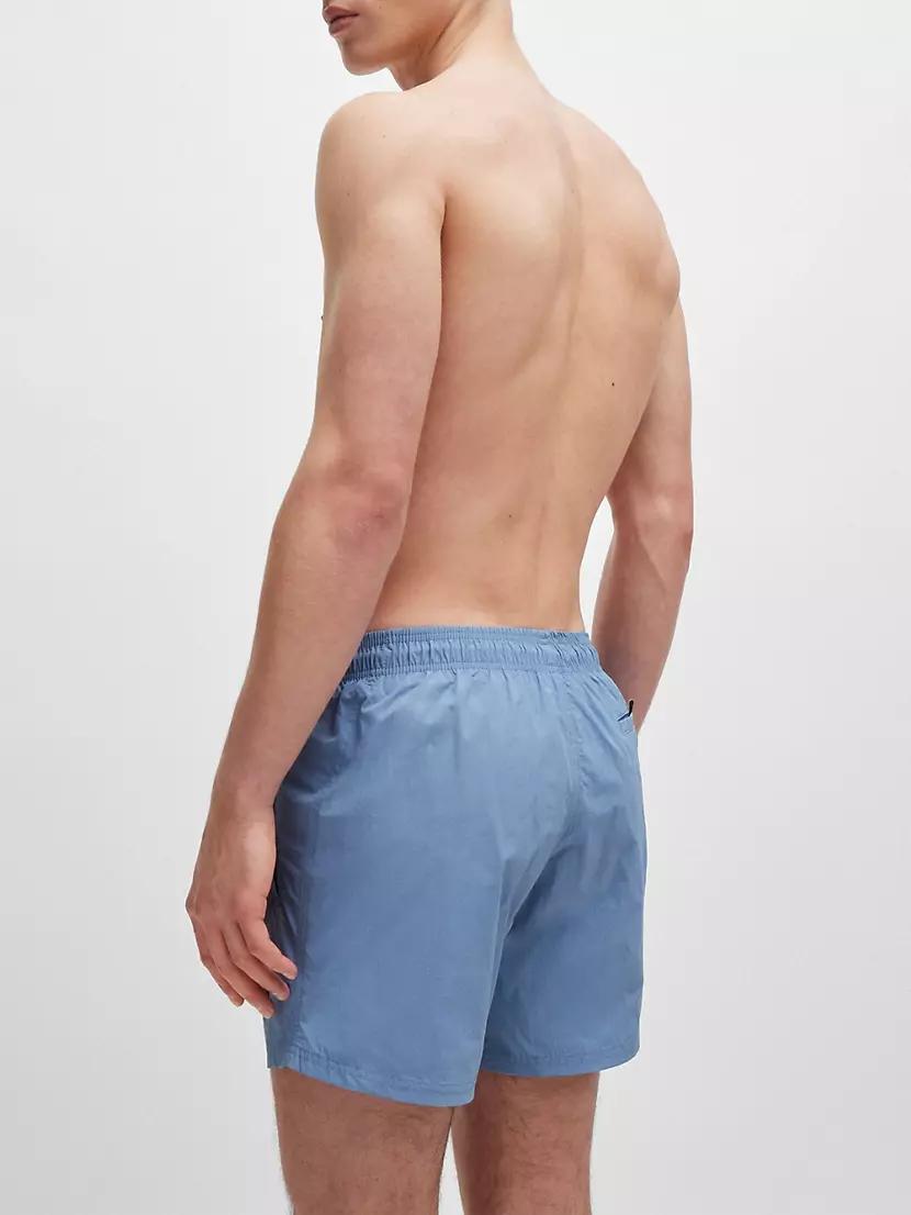 Fully Lined Swim Shorts with Logo Print Product Image