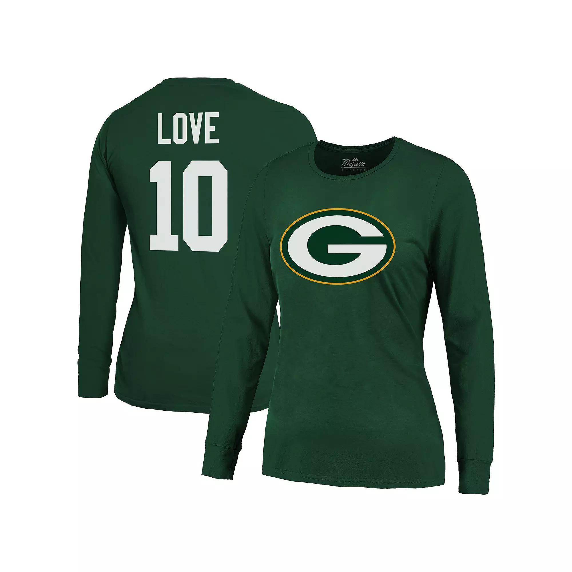 Women's Majestic Threads Maxx Crosby Black Las Vegas Raiders Player Name & Number Long Sleeve T-Shirt,  Product Image