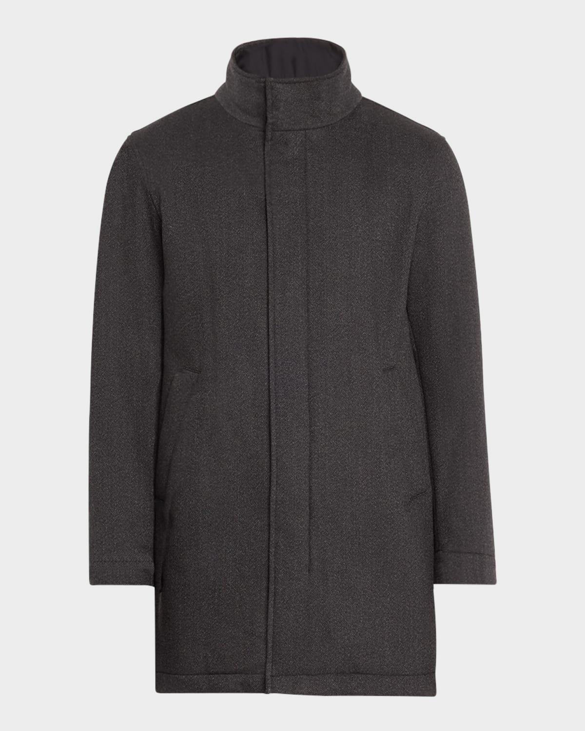 Mens Herringbone Car Coat with Nylon Wind Guard Product Image