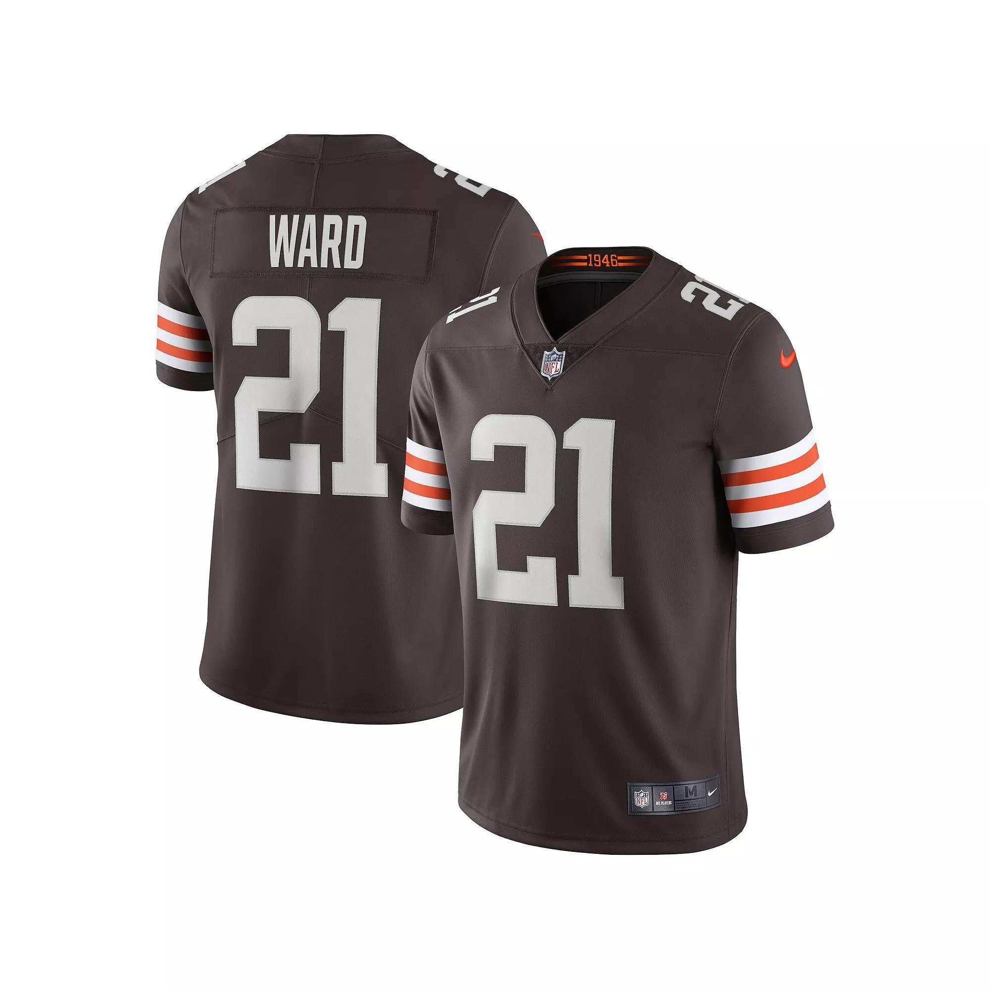 Men's Nike Denzel Ward Brown Cleveland Browns Vapor Limited Jersey, Size: 3XL Product Image