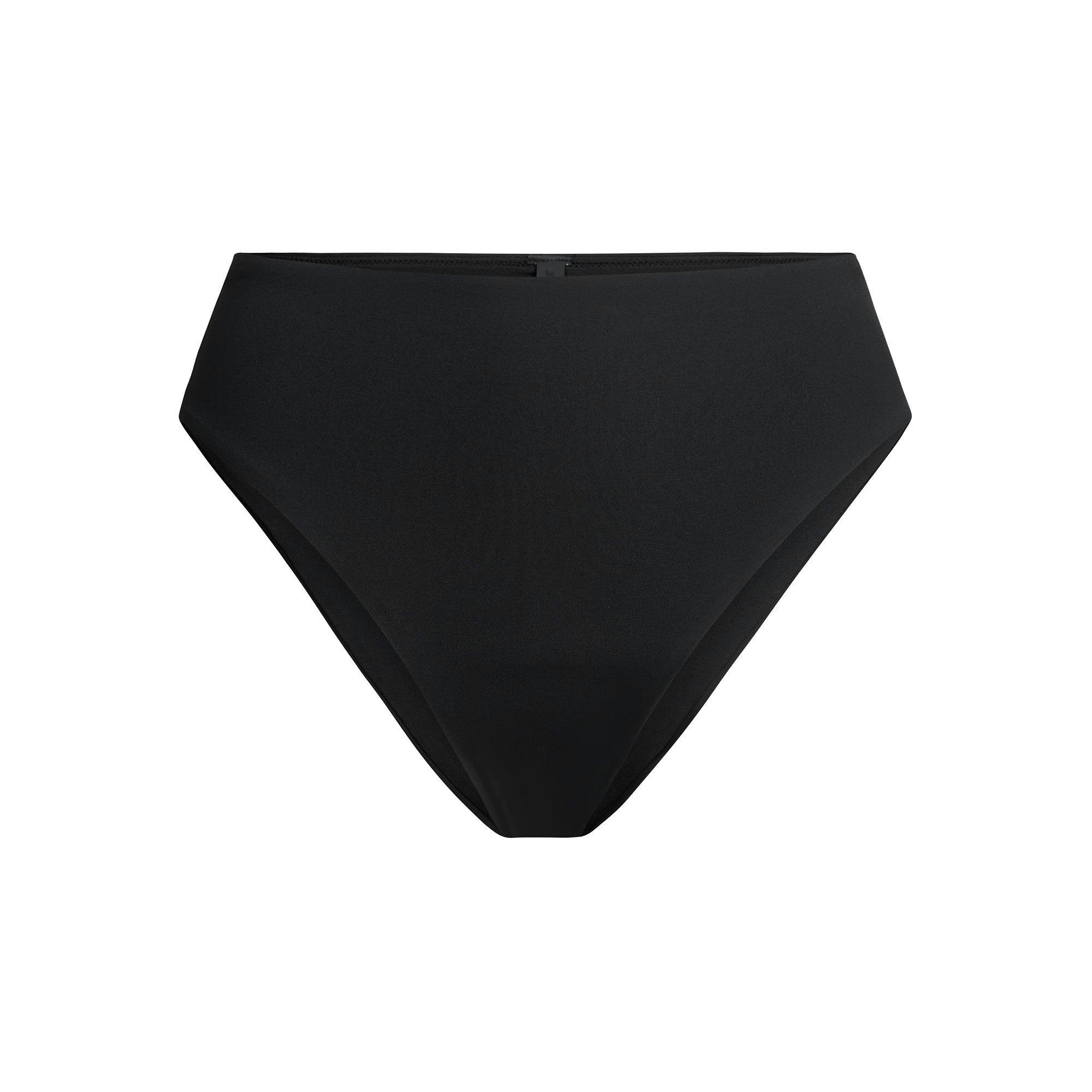 SIGNATURE SWIM HIGH-WAISTED BIKINI BOTTOM | ONYX Product Image