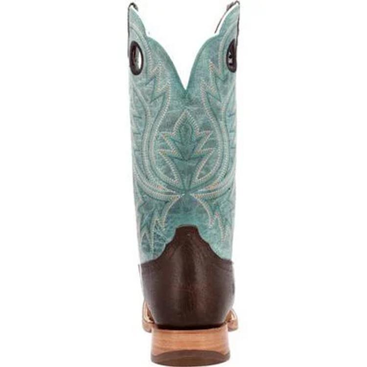 SALE Durango® Men's PRCA Tobacco Roughout/Aqua Square Toe Boots Product Image