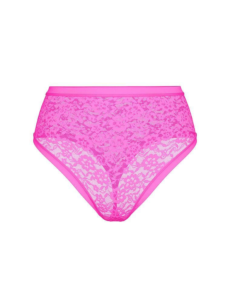 No-Show High-Waist Lace Thong Panty Product Image