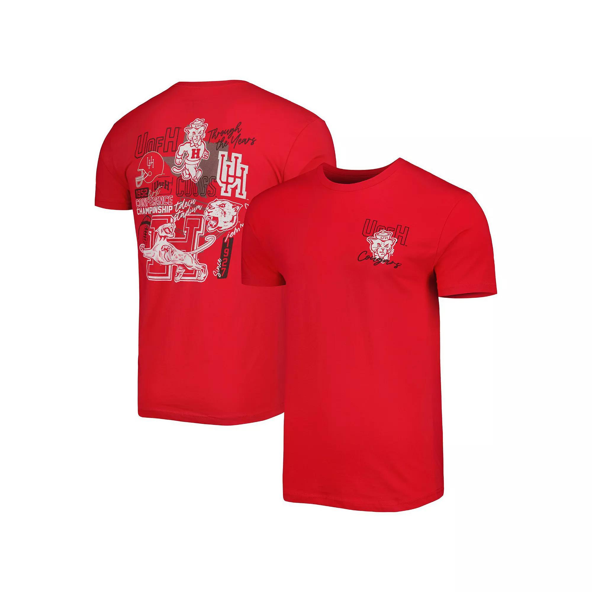 Men's Red Houston Cougars Through the Years T-Shirt, Size: Medium, Hou Red Product Image