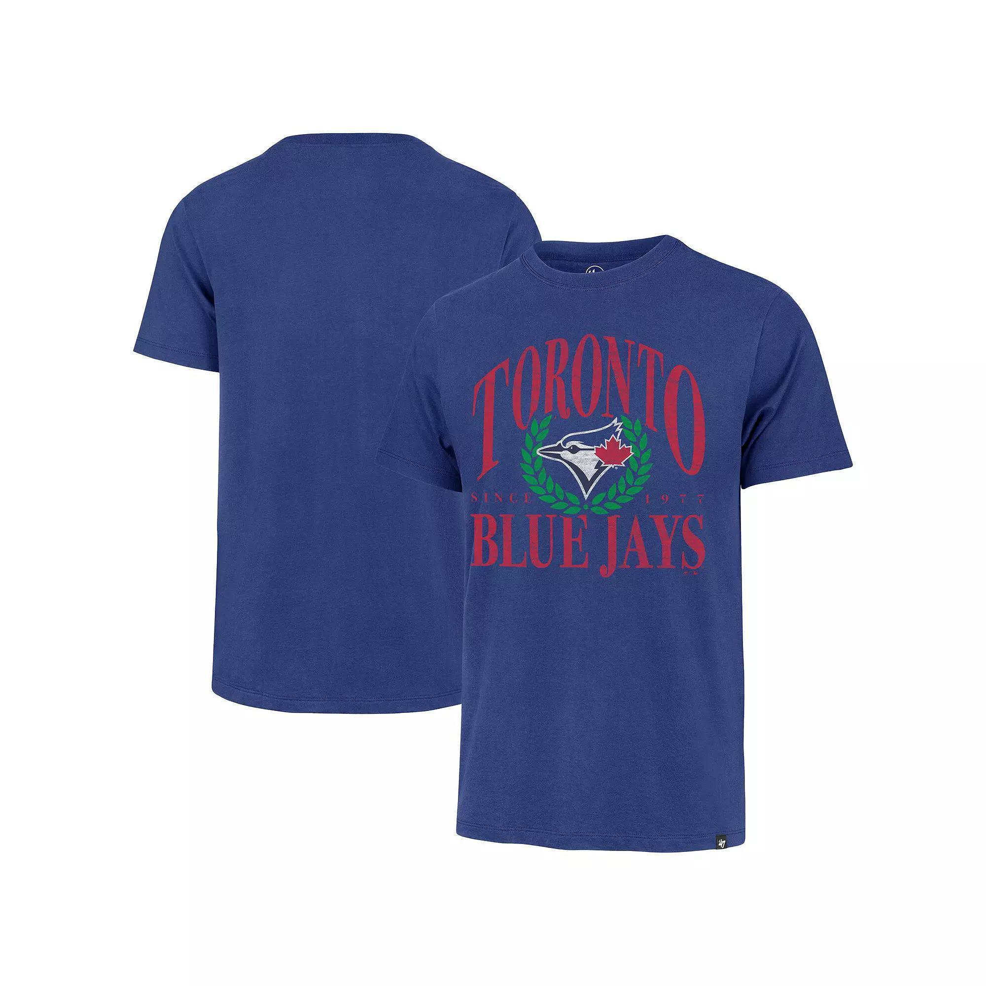 Men's '47 Royal Toronto Blue Jays Pitchout Franklin T-Shirt, Size: Small, Jay Blue Product Image
