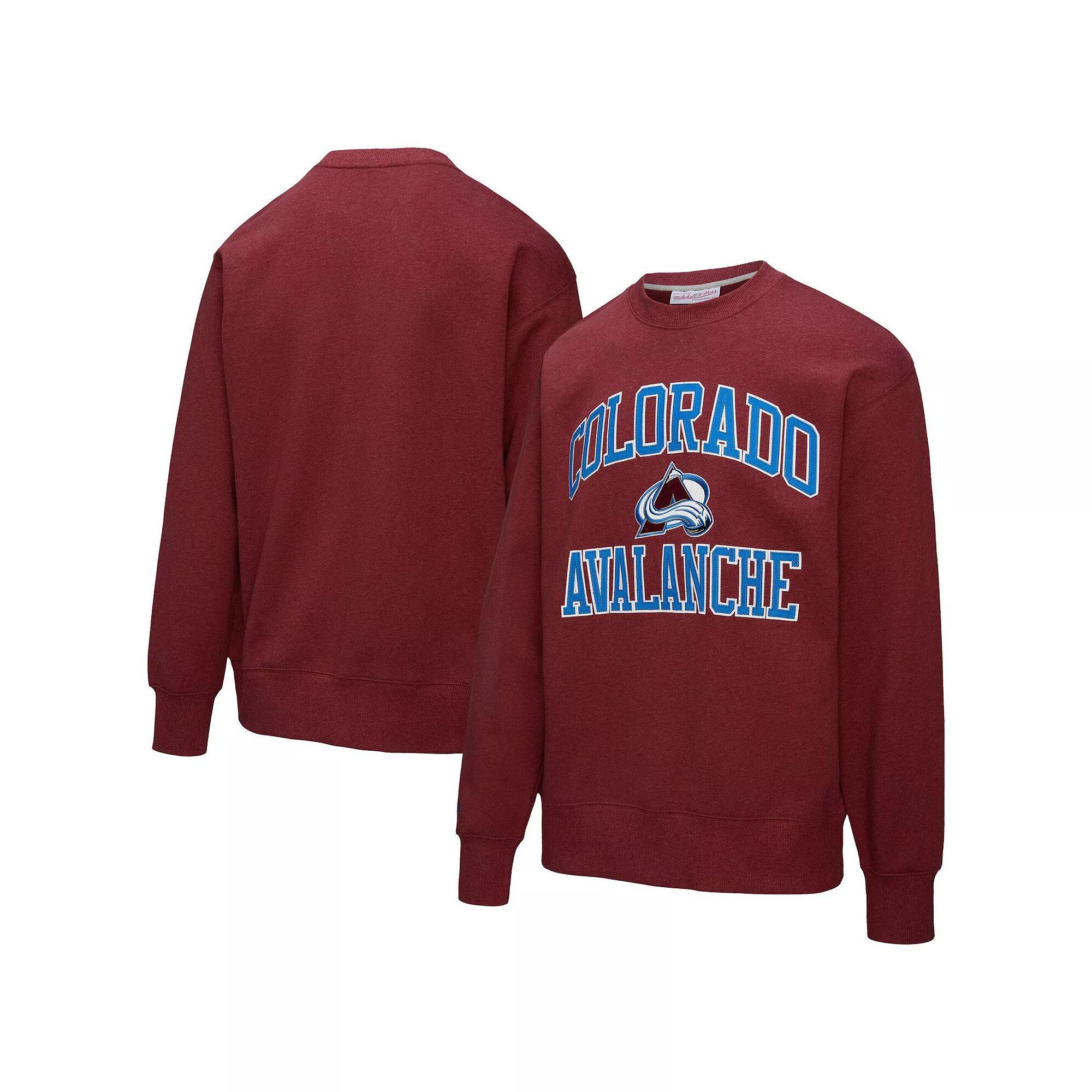 Men's Mitchell & Ness Burgundy Colorado Avalanche Playoff Win Fleece Pullover Sweatshirt, Size: Large, Med Re Product Image