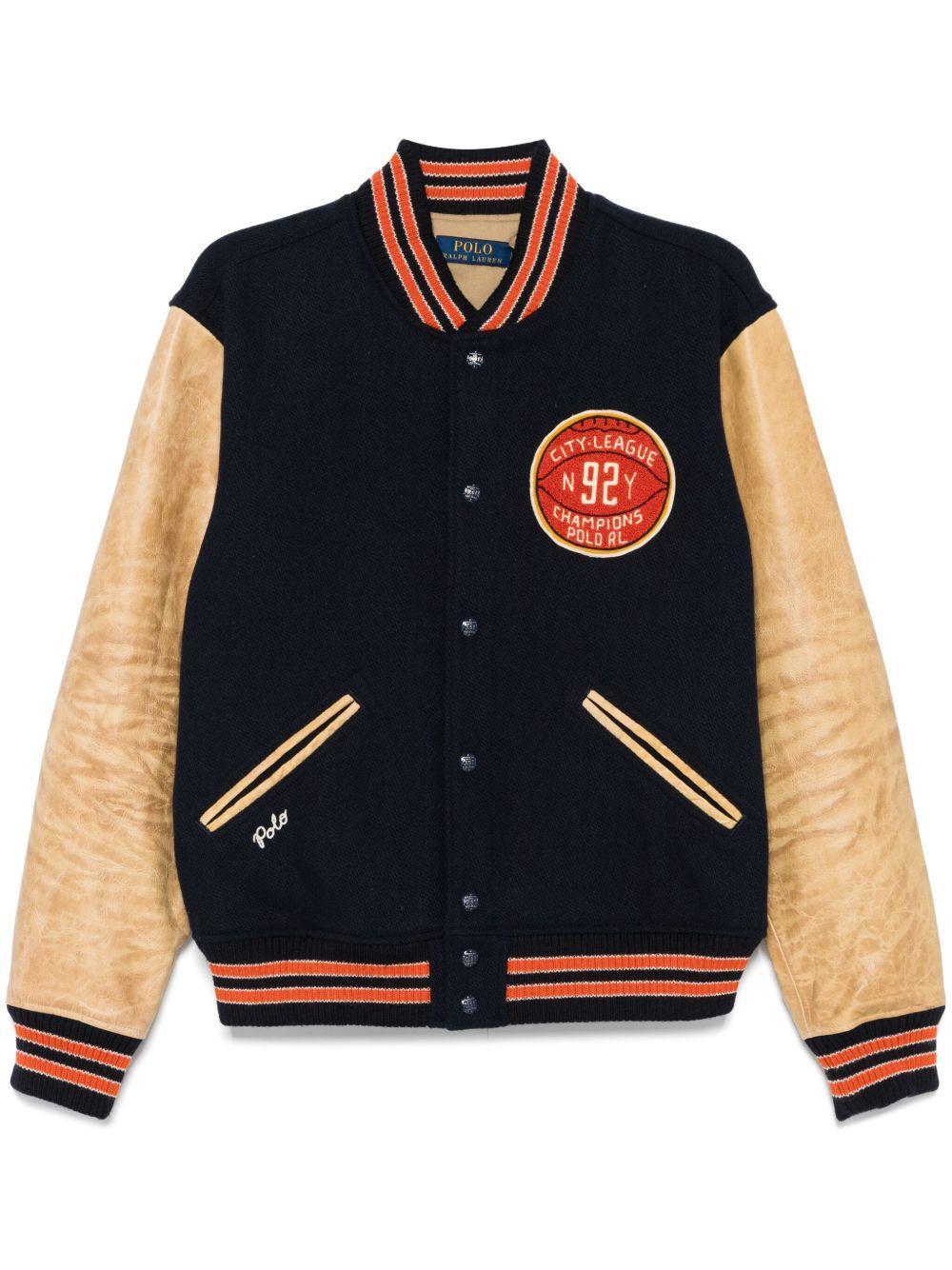 chenille-patch bomber jacket Product Image