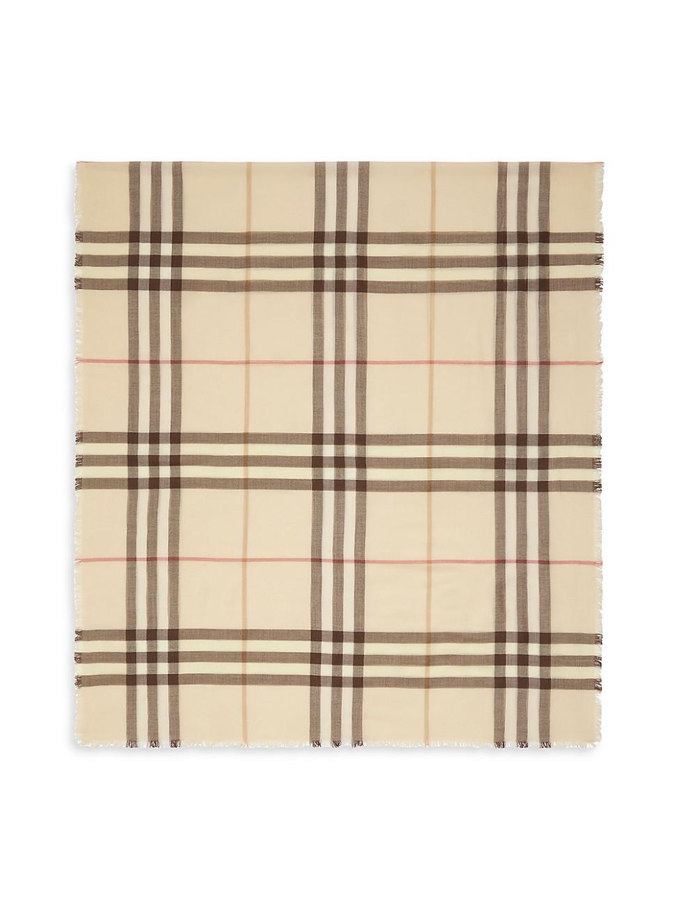 Womens Giant Check Wool Scarf Product Image