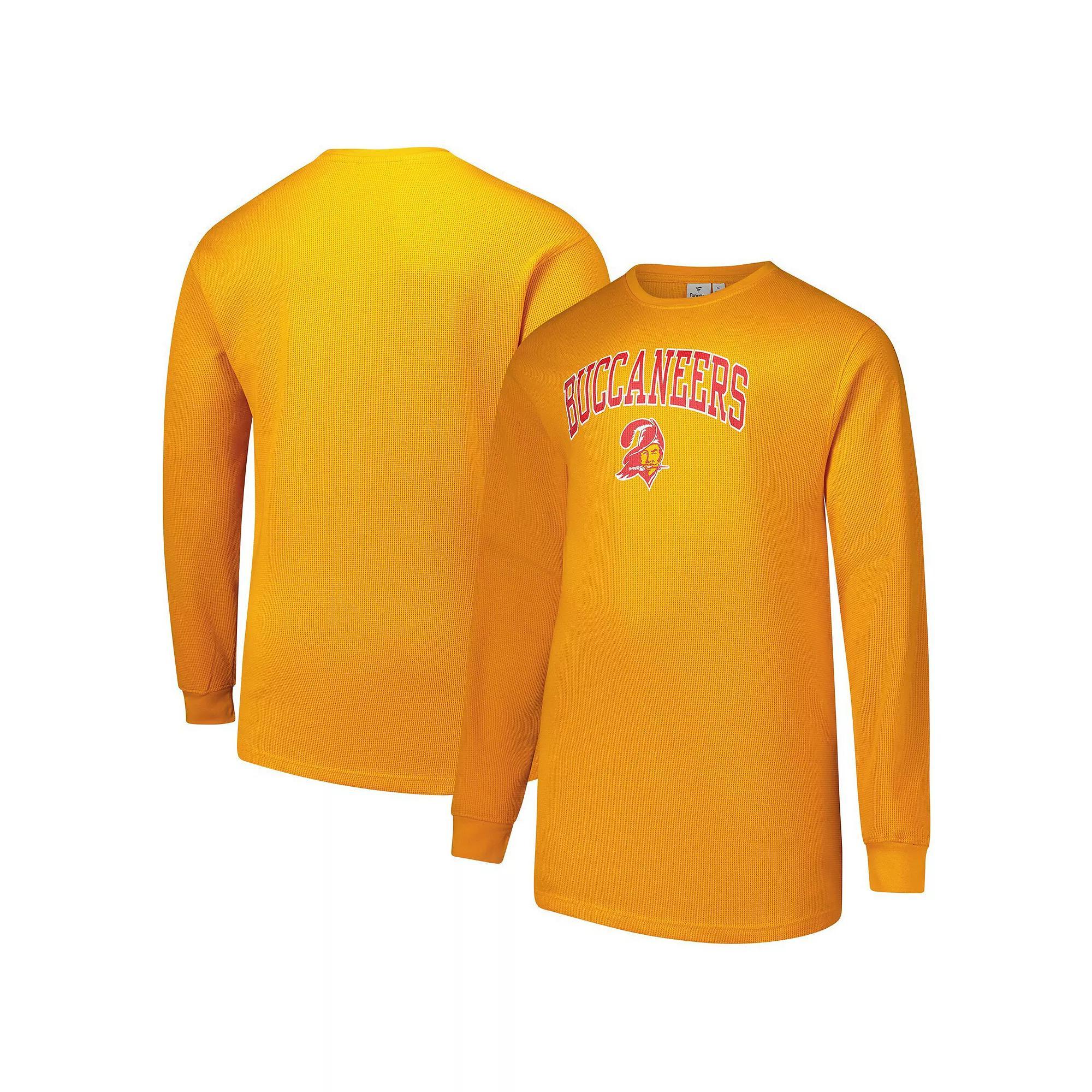 Men's Fanatics Orange Tampa Bay Buccaneers Big & Tall Throwback Thermal Long Sleeve T-Shirt,  Product Image