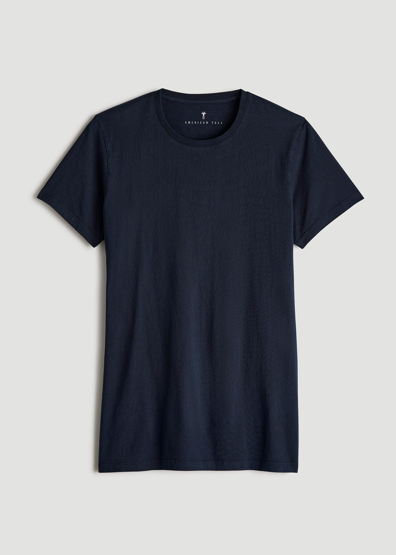 MODERN-FIT Garment Dyed Cotton Men's Tall T-Shirt in Evening Blue Product Image