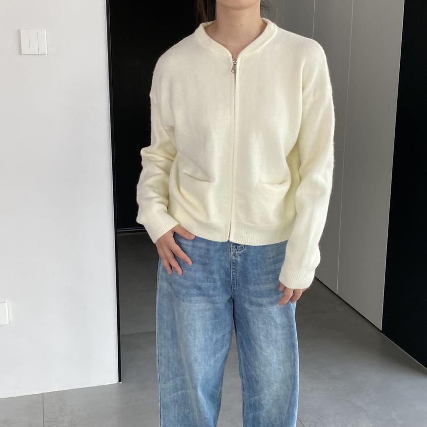 Plain Zip Cardigan Product Image