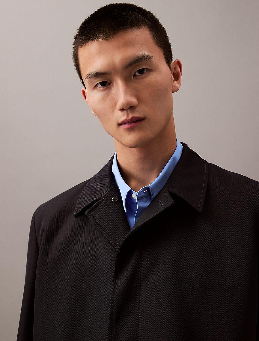 Long Wool Twill Blend Car Coat Product Image