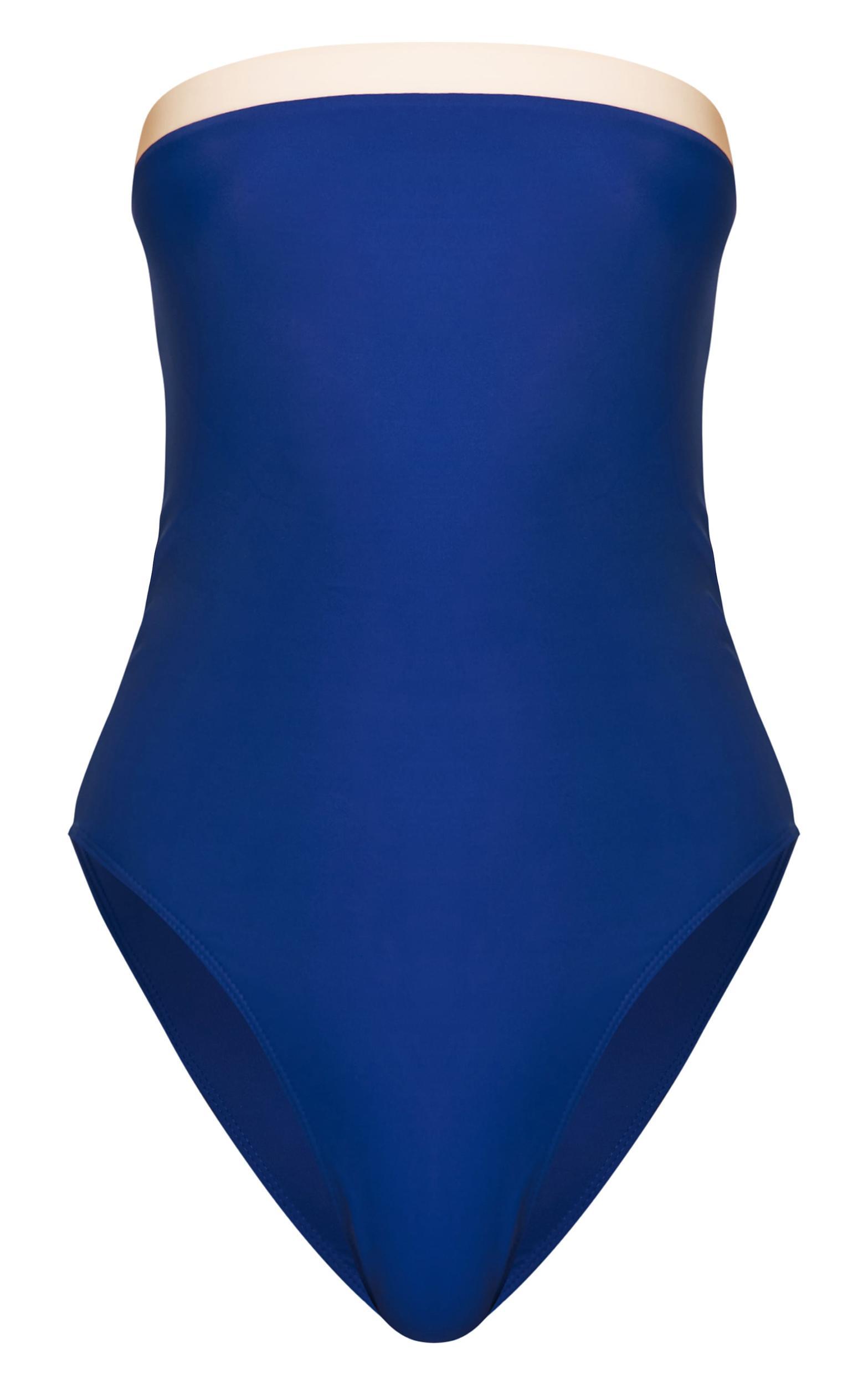 Cobalt Contrast Binding Bandeau Swimsuit Product Image