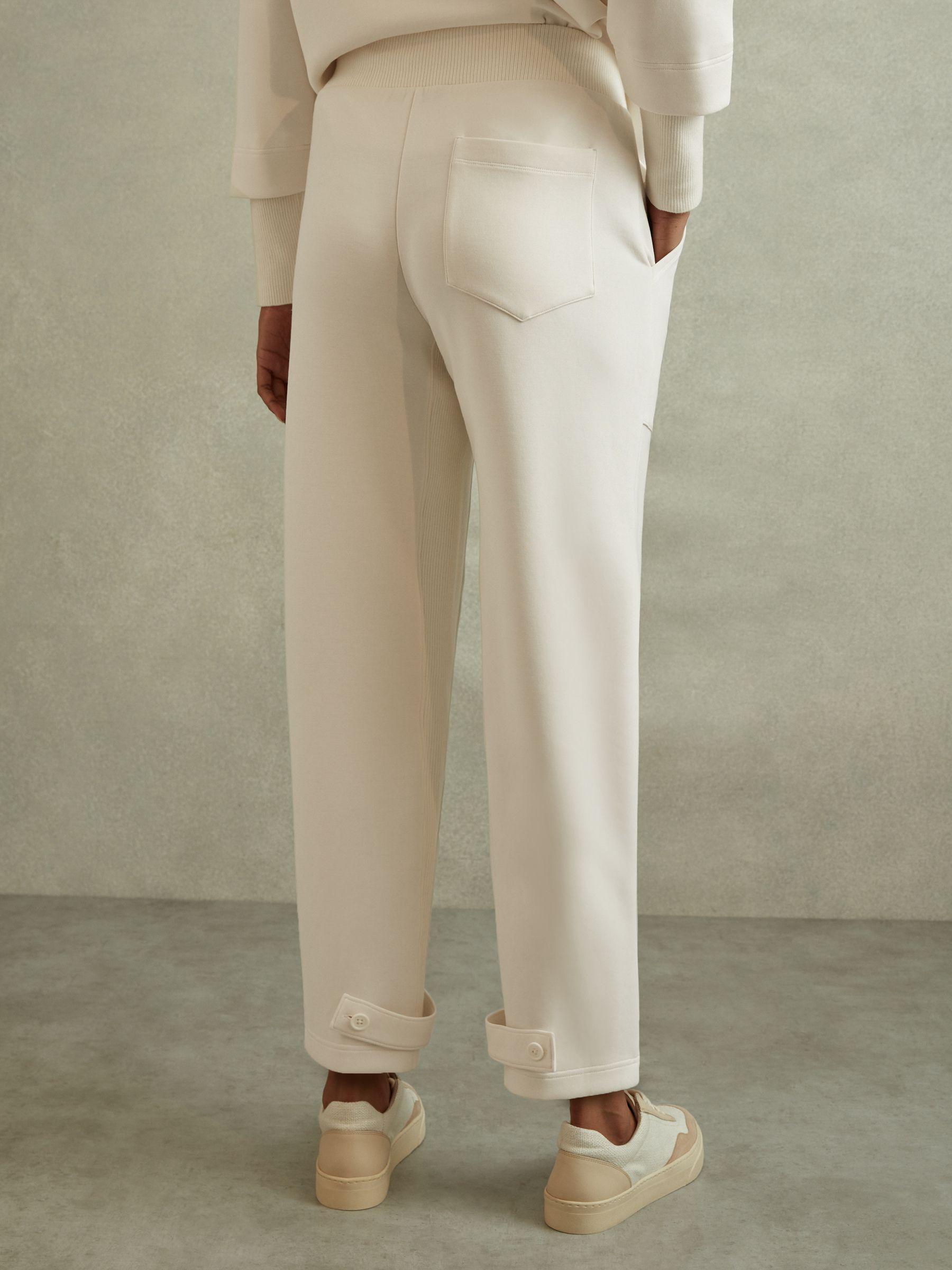 Tapered Drawstring Joggers in Cream Product Image