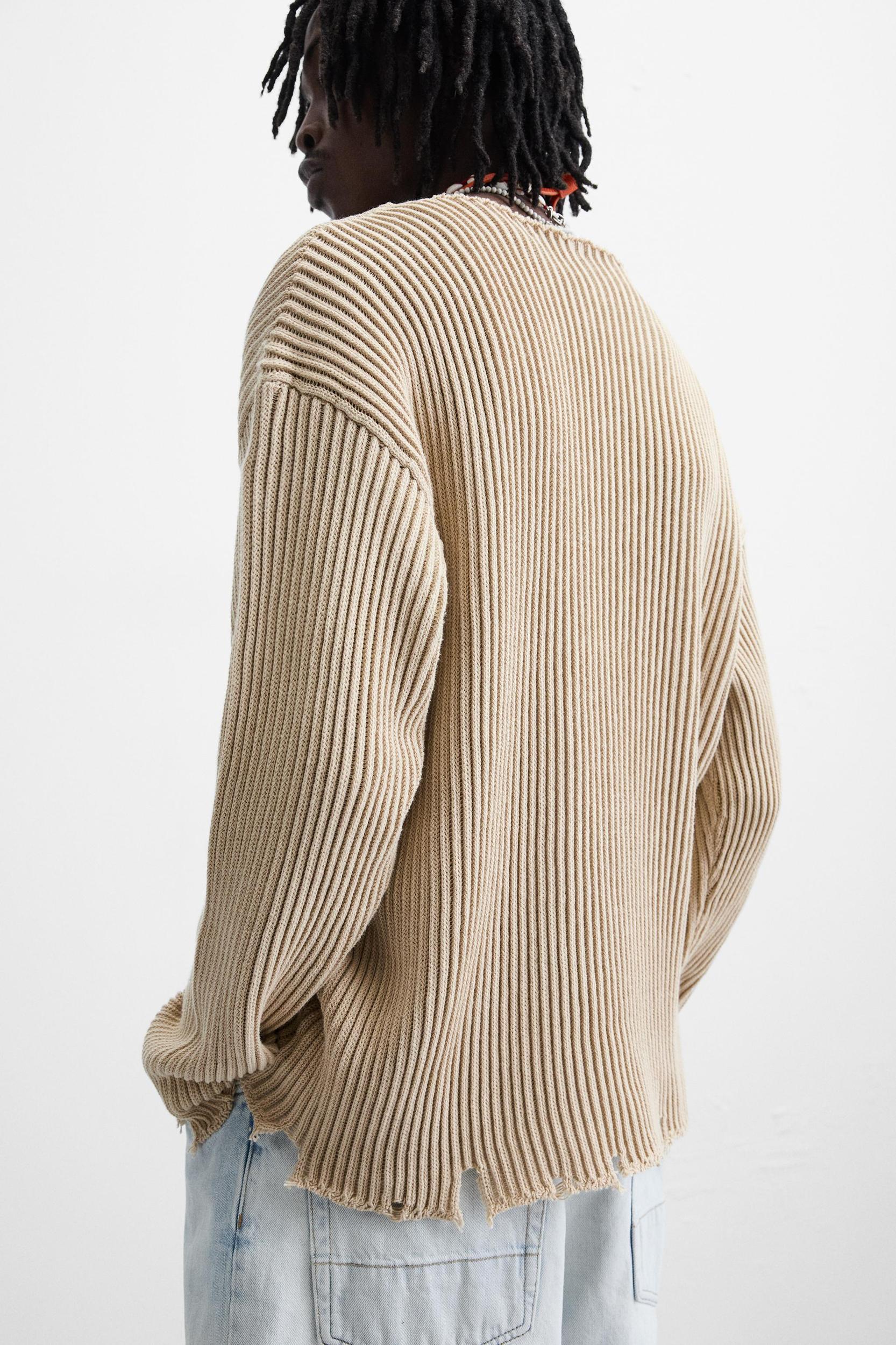 RIBBED DISTRESSED SWEATER Product Image
