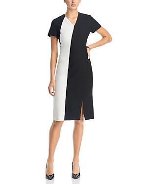 Womens Slim-Fit Dress With V Neckline Product Image