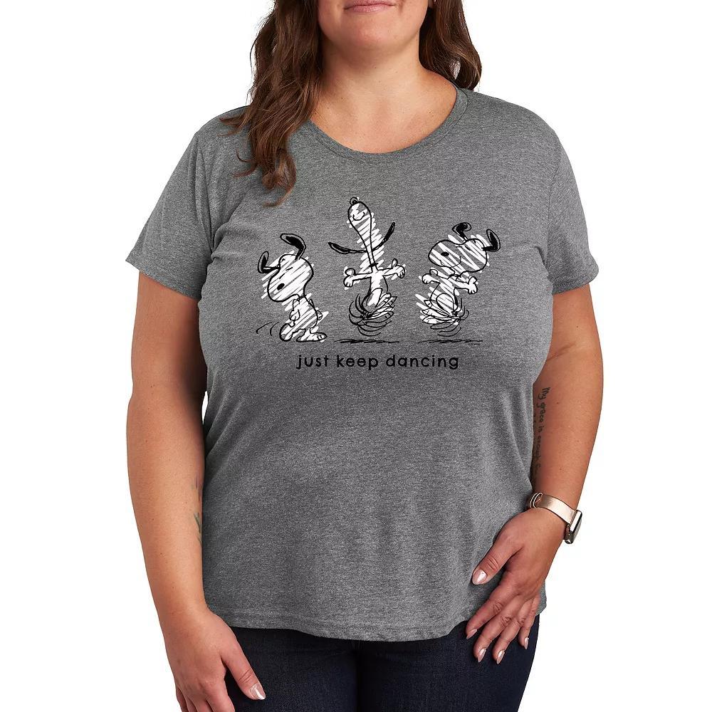 Plus Peanuts Snoopy Just Keep Dancing Graphic Tee, Women's,  Product Image