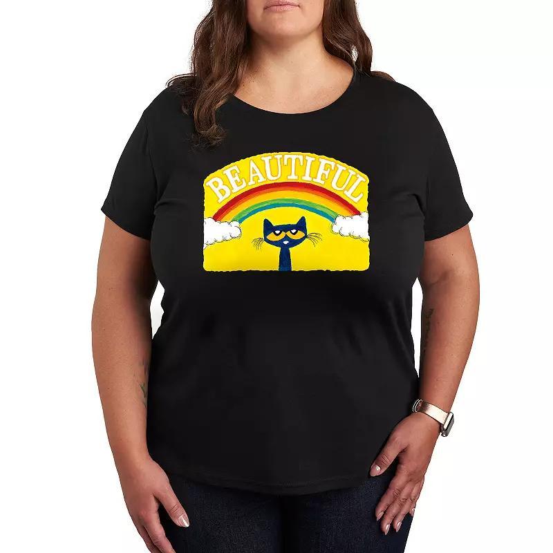 Plus Pete the Cat Beautiful Rainbow Graphic Tee, Women's,  Product Image