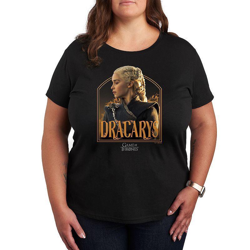 Plus Game of Thrones Daenerys Dracarys Graphic Tee, Women's, Size: 4XL, Heather Grey Product Image