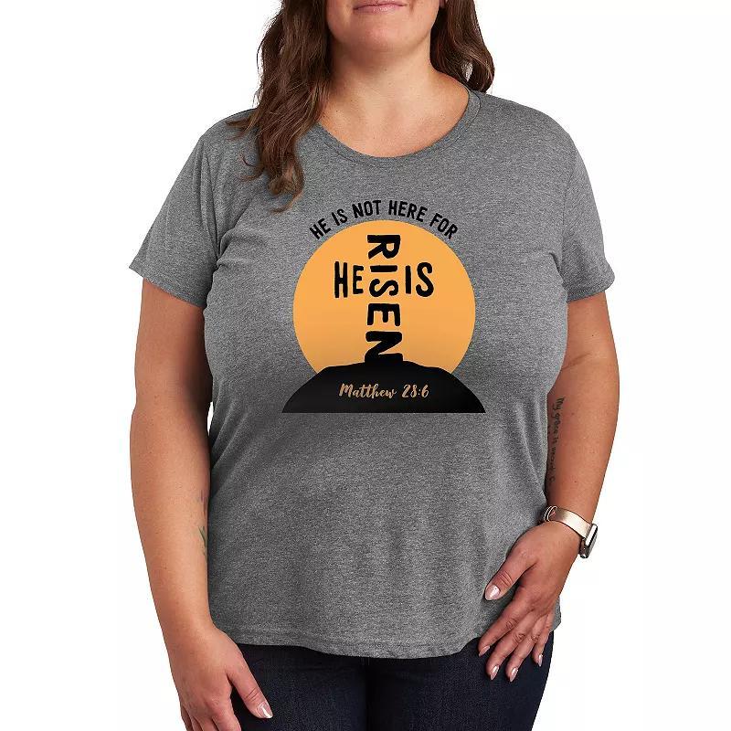 Plus He Is Risen Cross Graphic Tee, Womens Product Image