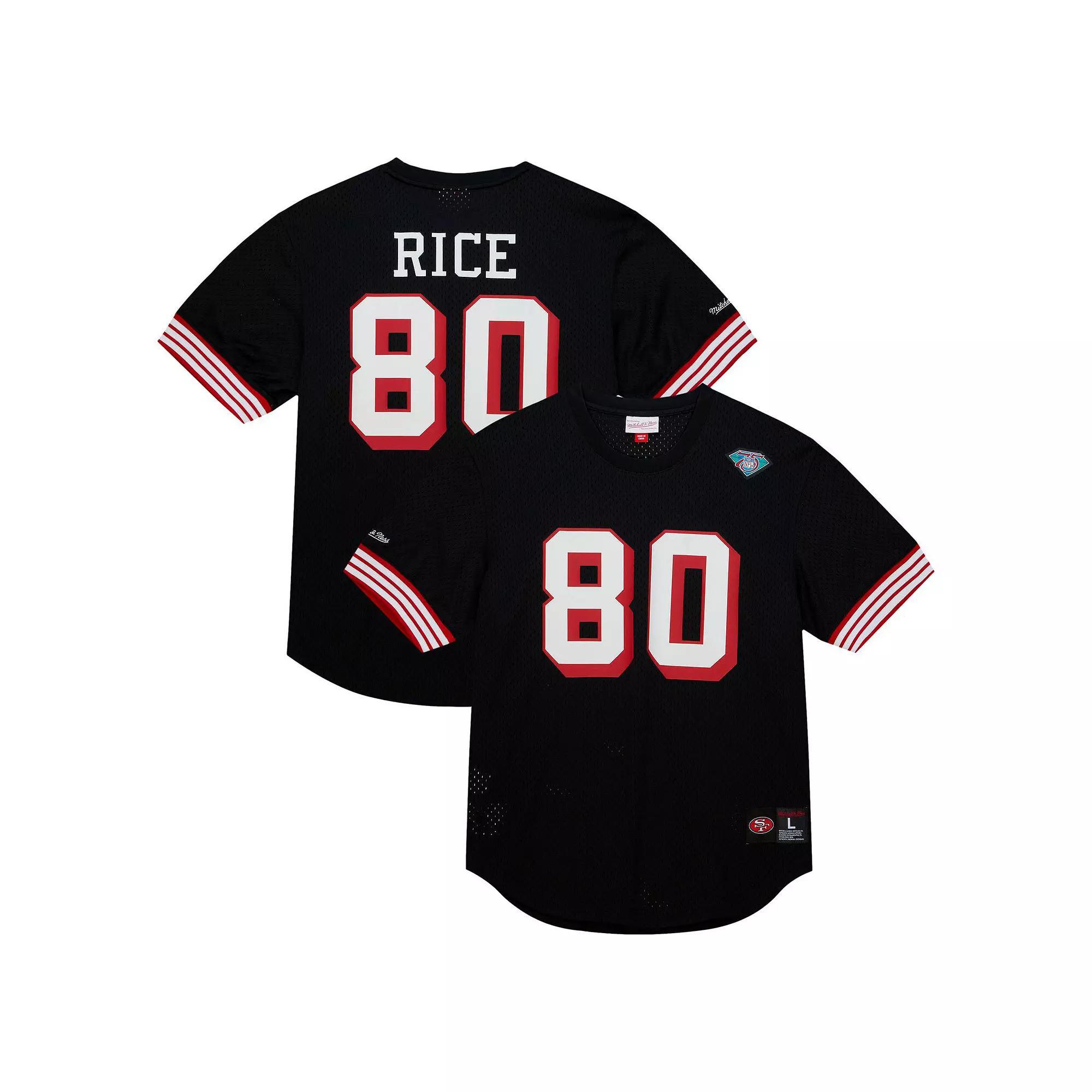 Men's Mitchell & Ness Jerry Rice Black San Francisco 49ers Retired Player Name & Number Mesh Top,  Product Image