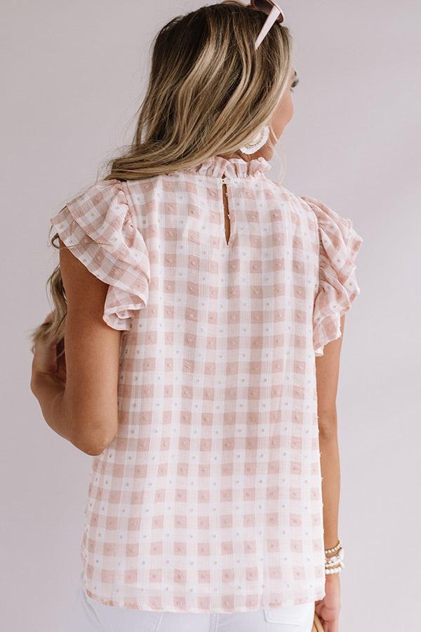 Summer Series Checkered Shift Top In Light Peach Product Image