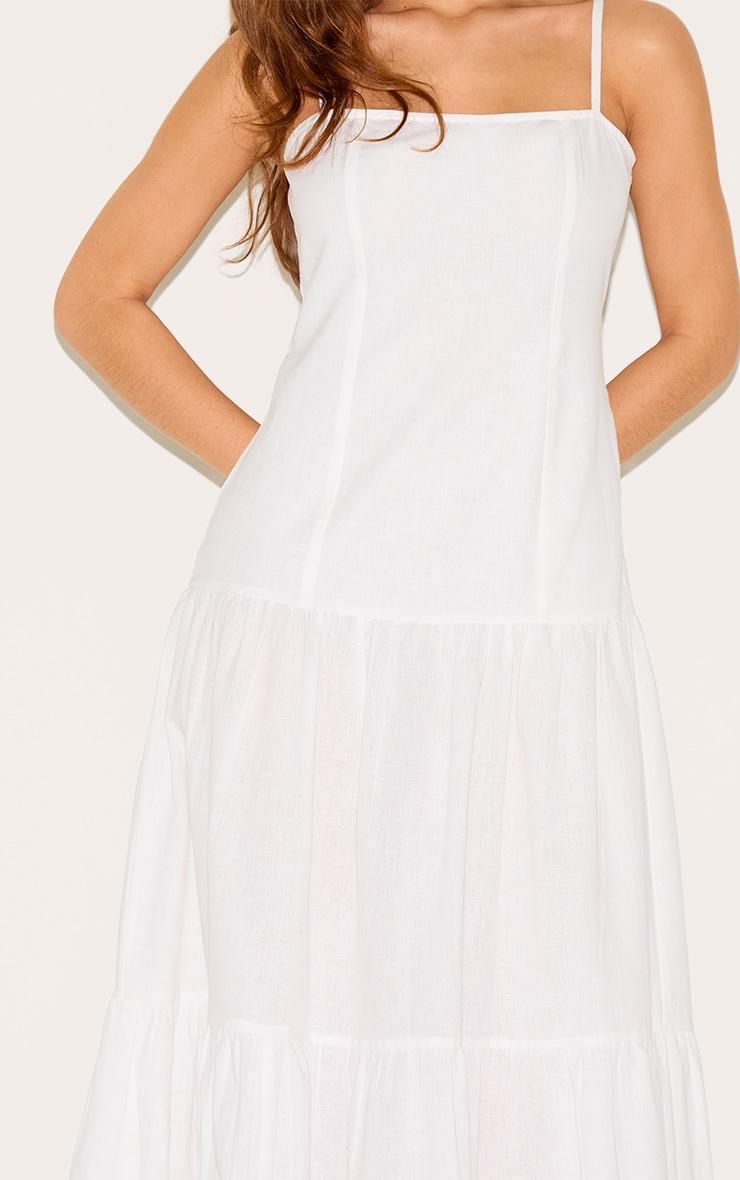  White Corset Dropped Waist Maxi Dress Product Image