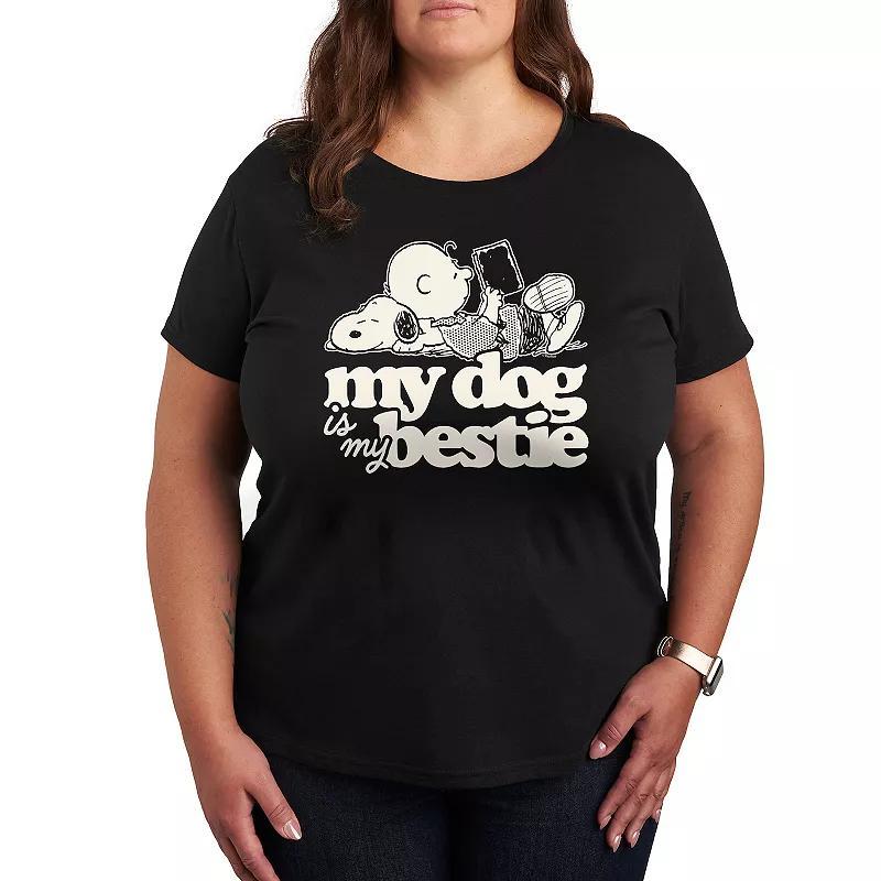 Plus Peanuts Snoopy & Charlie Brown My Dog Is My Bestie Graphic Tee, Womens Product Image