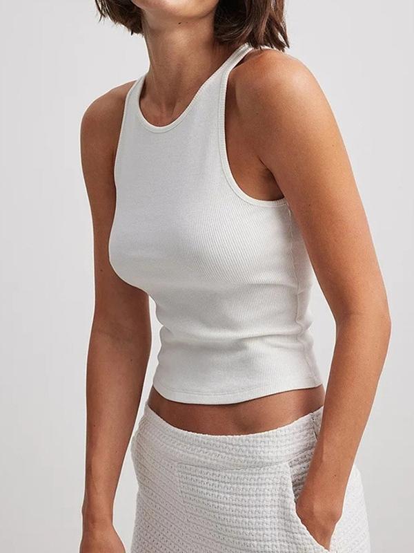 Solid Cutout Backless Tank Top Product Image