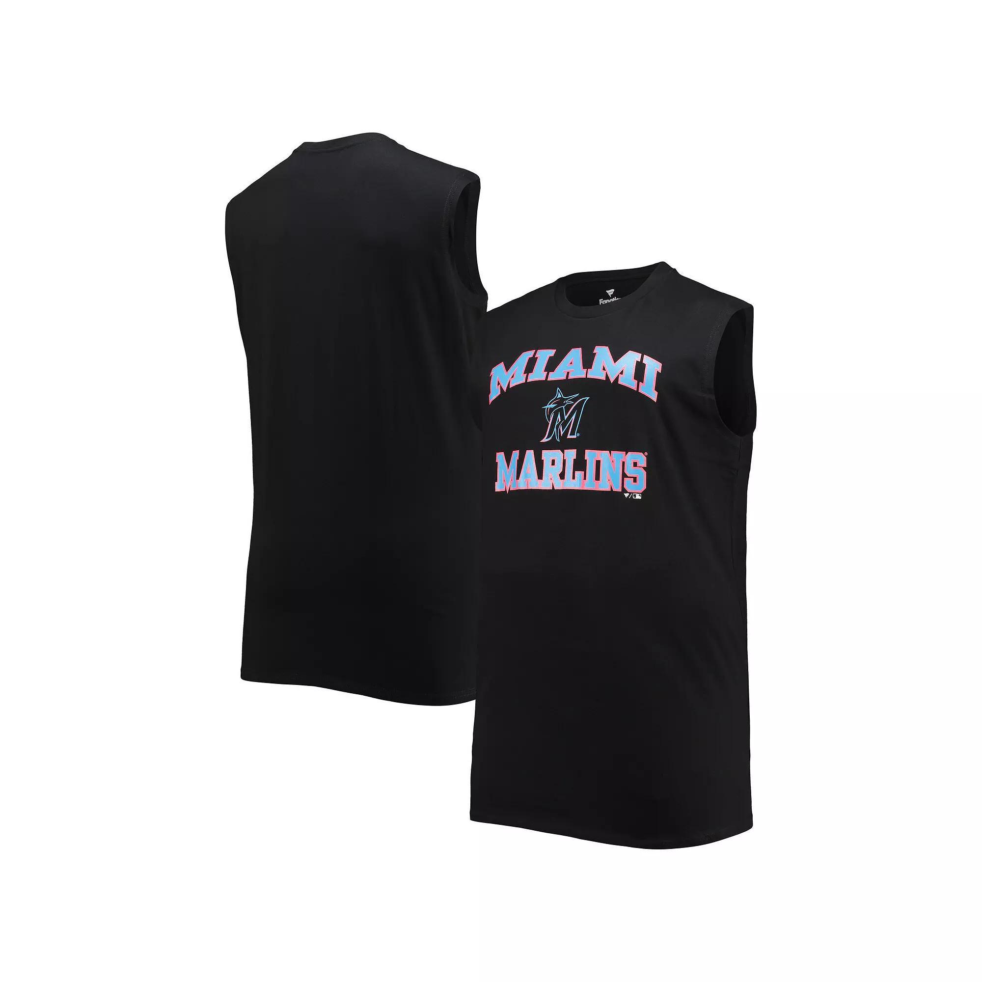 Men's Black Miami Marlins Big & Tall Jersey Muscle Tank Top, Size: 3XB Product Image