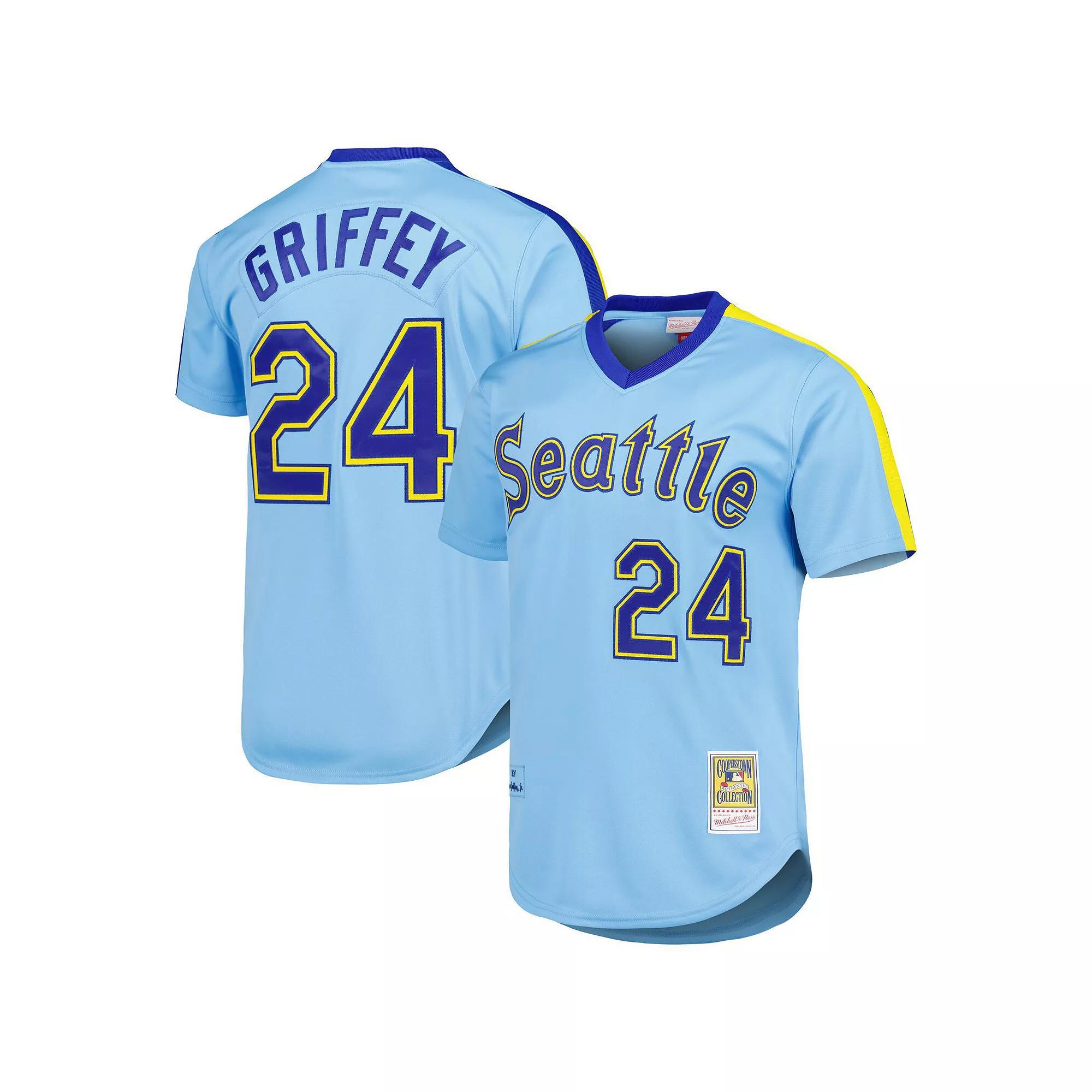 Men's Mitchell & Ness Ken Griffey Jr. Light Blue Seattle Mariners Cooperstown Collection Authentic Jersey, Size: 40 Product Image