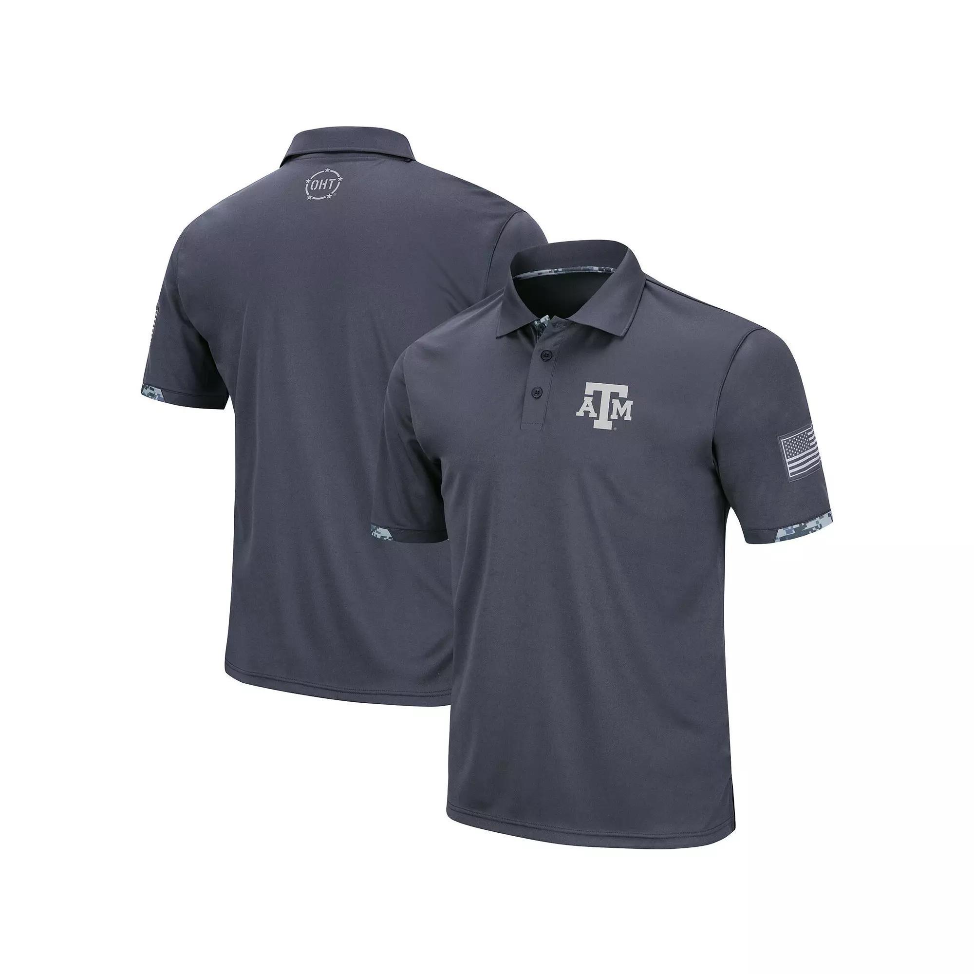 Men's Colosseum Charcoal Texas A&M Aggies Big & Tall OHT Military Appreciation Digital Camo Polo,  Product Image